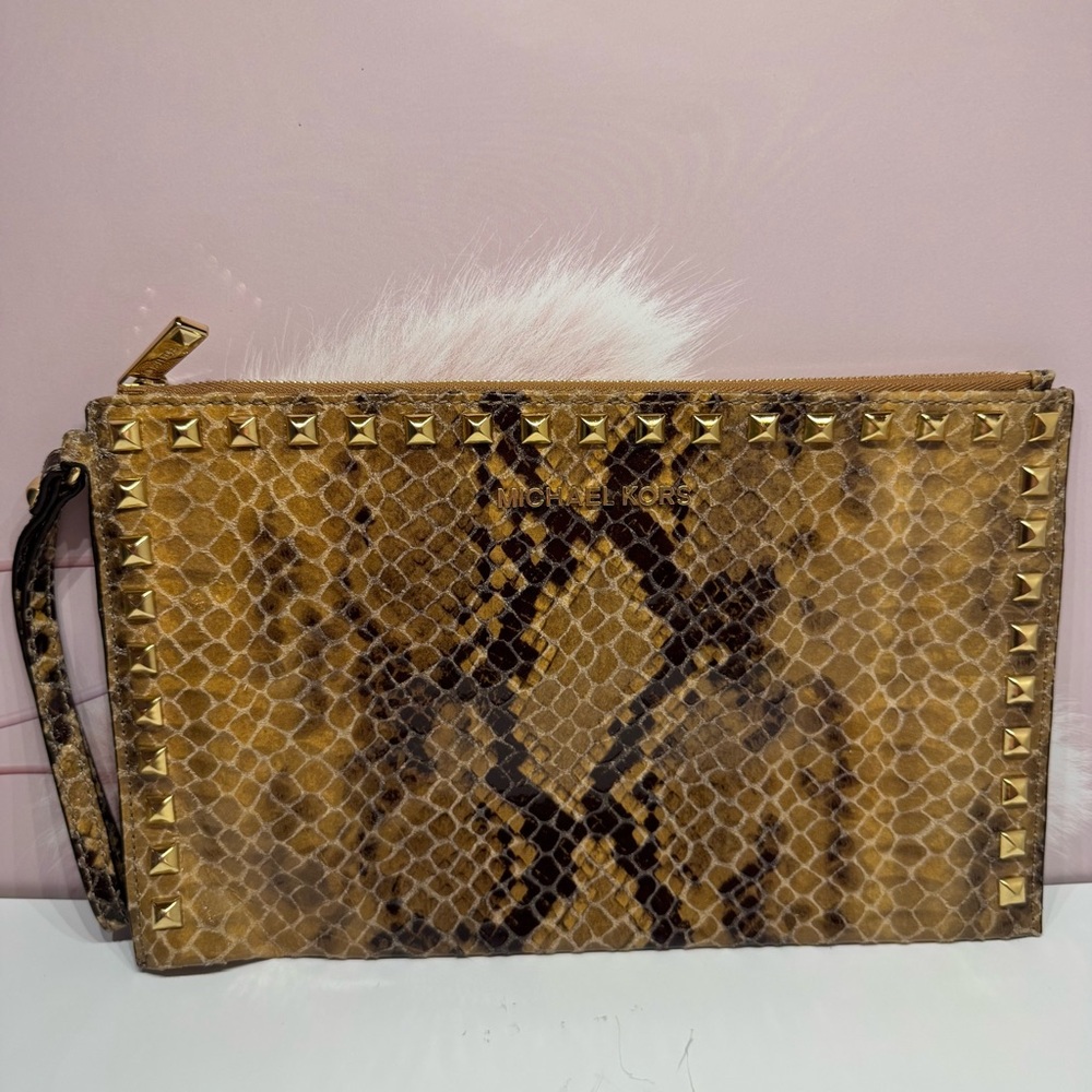 Michael Kors Snake Skin large clutch